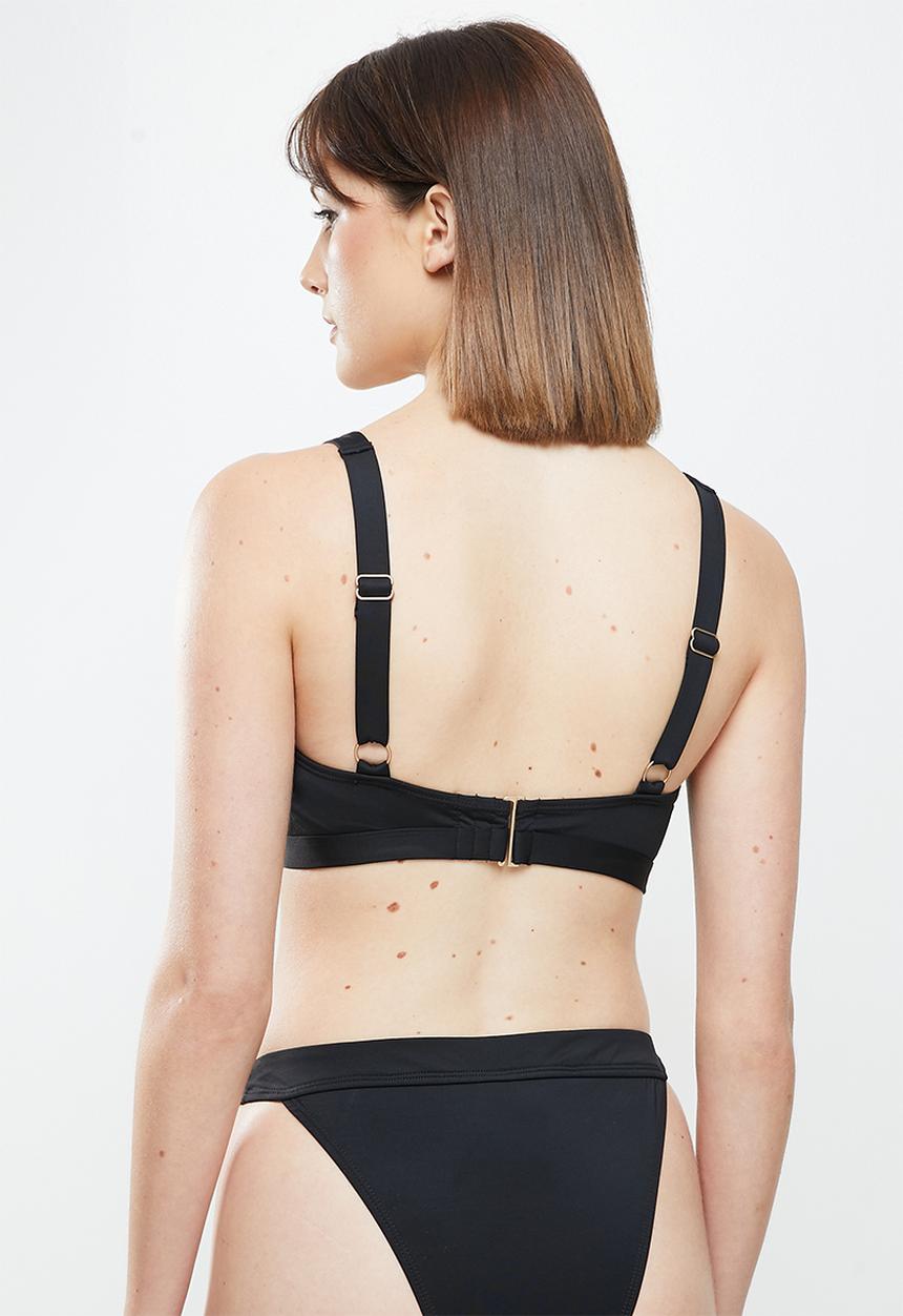 Cotton On - Square neck bikini top - black