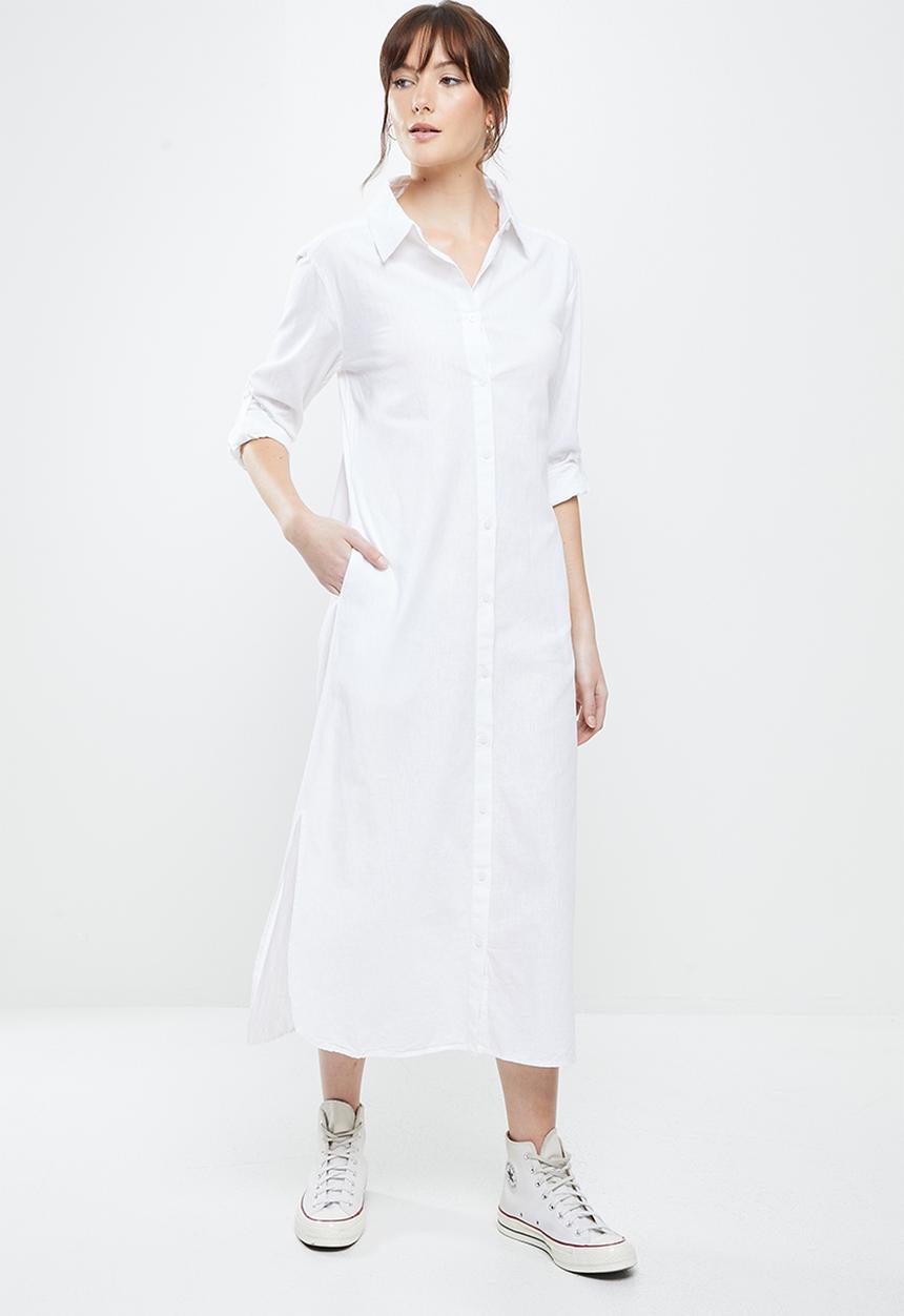 Silent Theory - Willow shirt dress - white