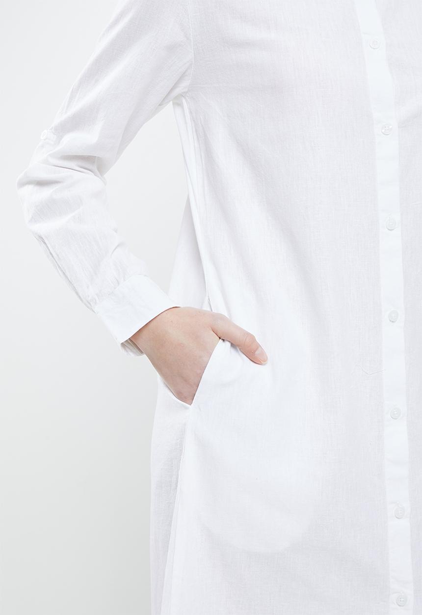 Silent Theory - Willow shirt dress - white
