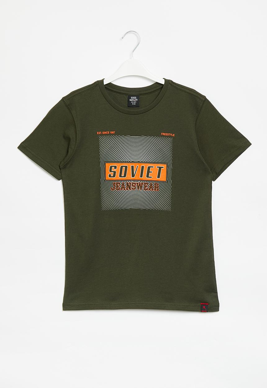 SOVIET - B maceo boys short logo tee - olive