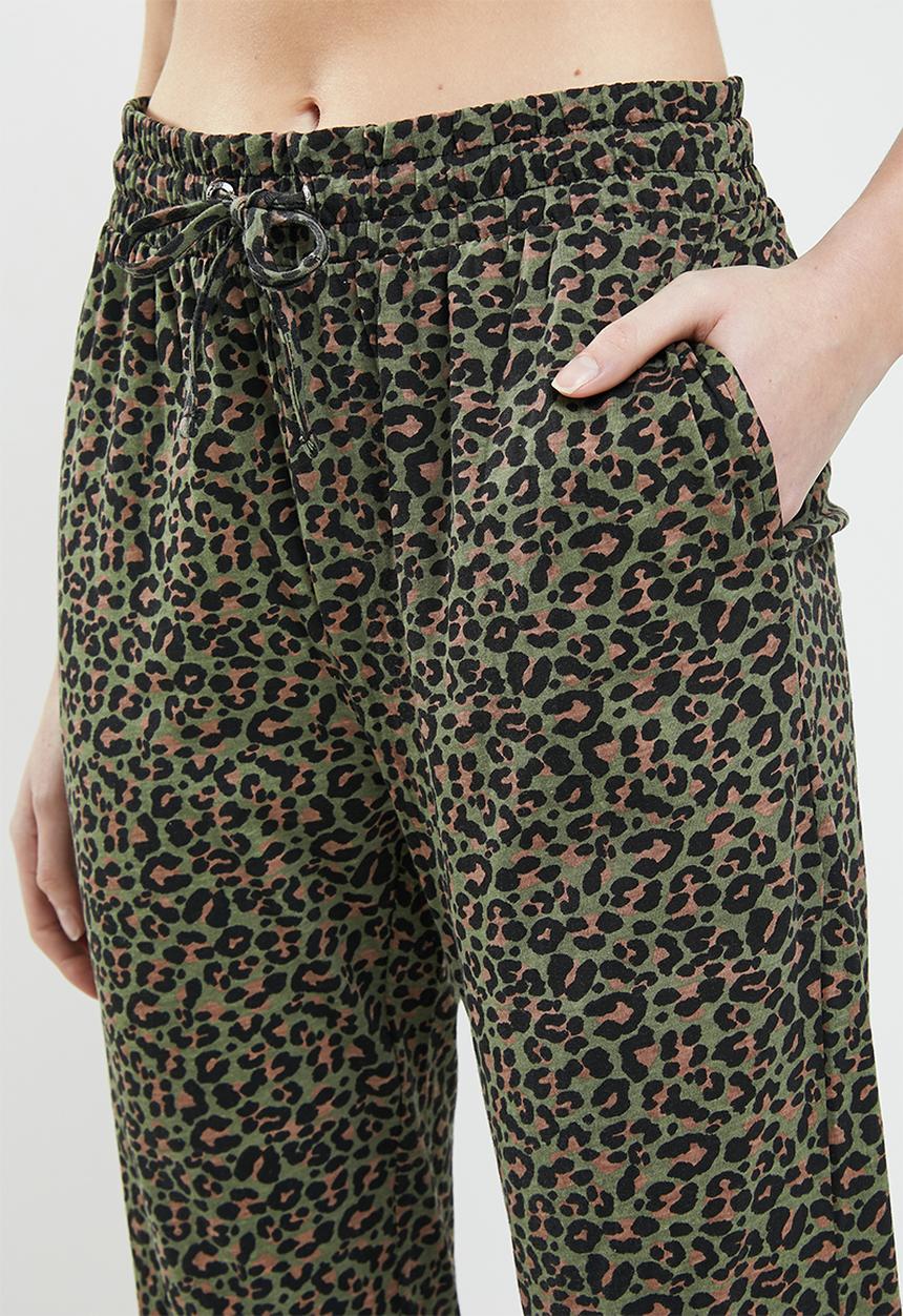 Silent Theory - Tia leopard pant - khaki