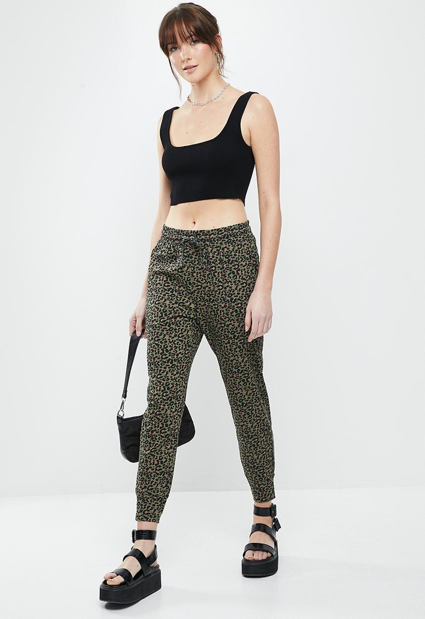 Silent Theory - Tia leopard pant - khaki