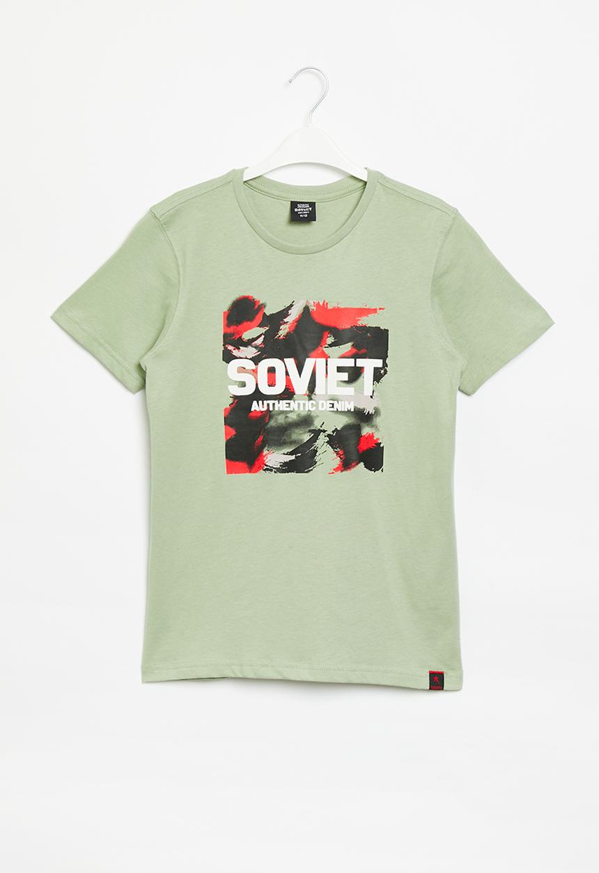 SOVIET - B brenner boys short sleeve logo tee - d sage
