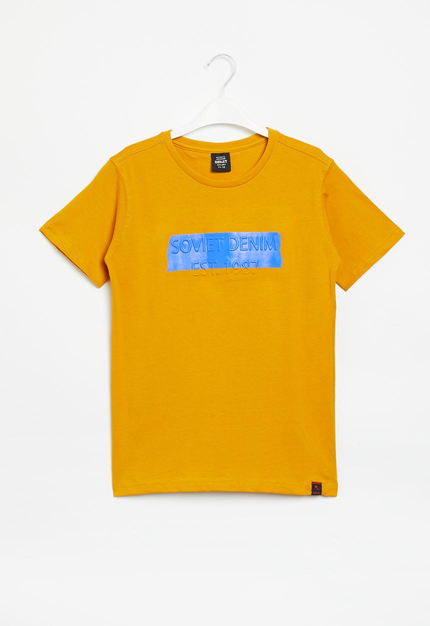 SOVIET - B lander boys short sleeve logo tee - new mustard