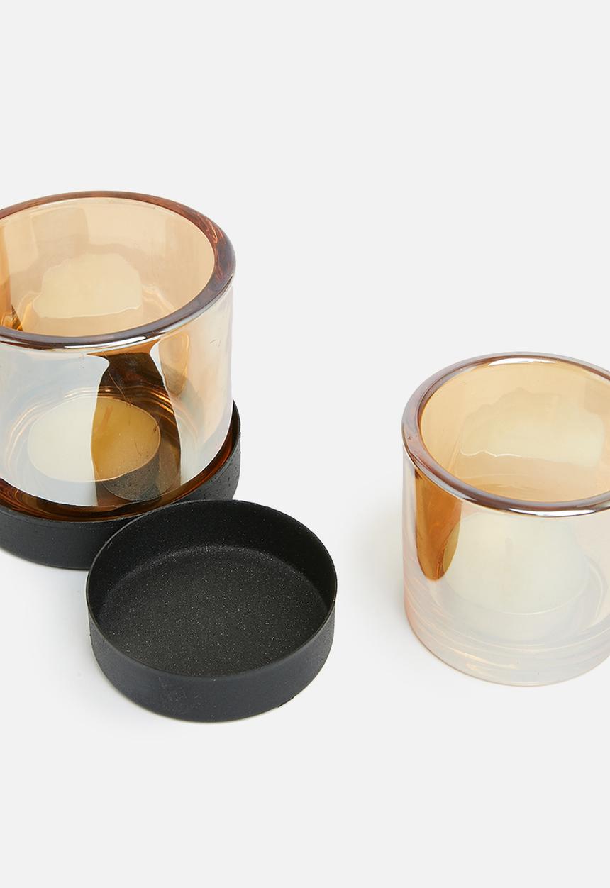 H&S - Tealight holder 5 pcs - brown
