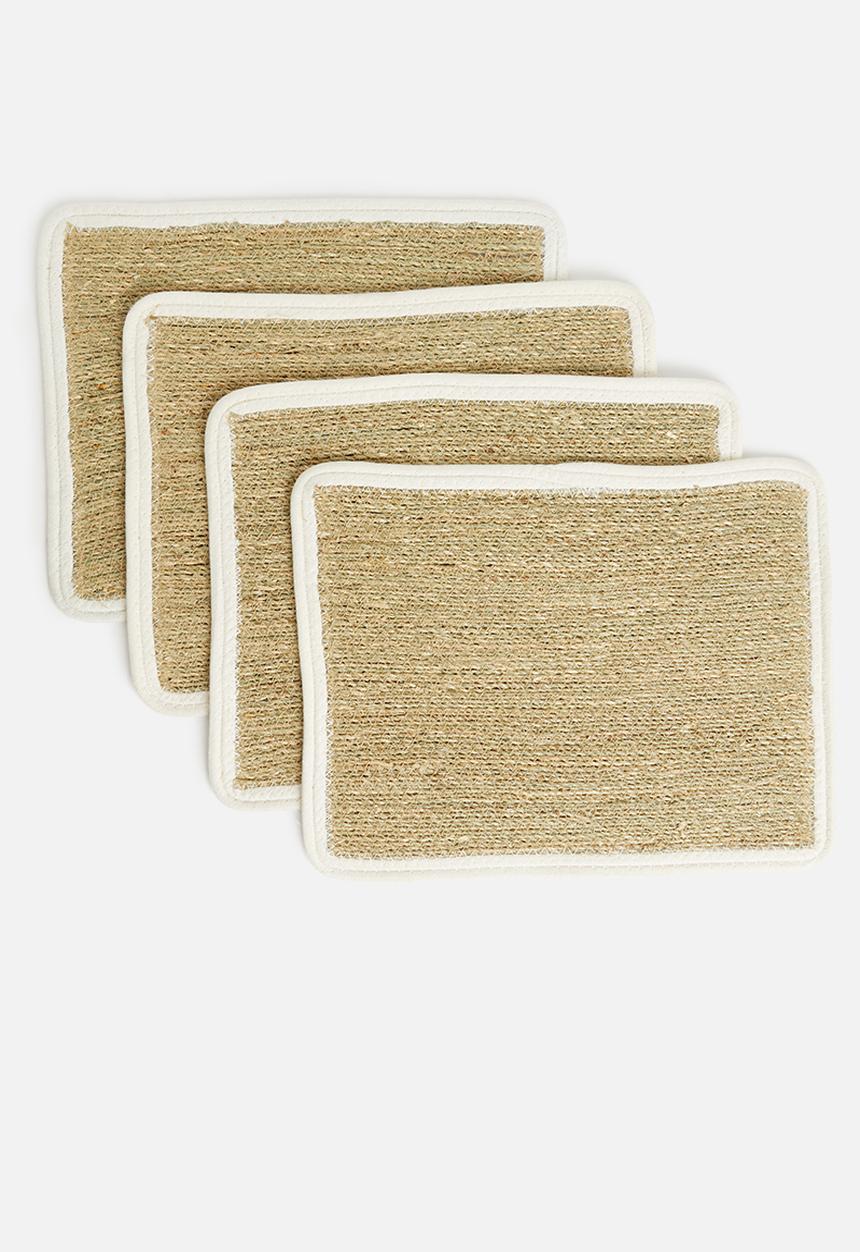 Excellent Houseware - Brim placemat set of 4 - cream