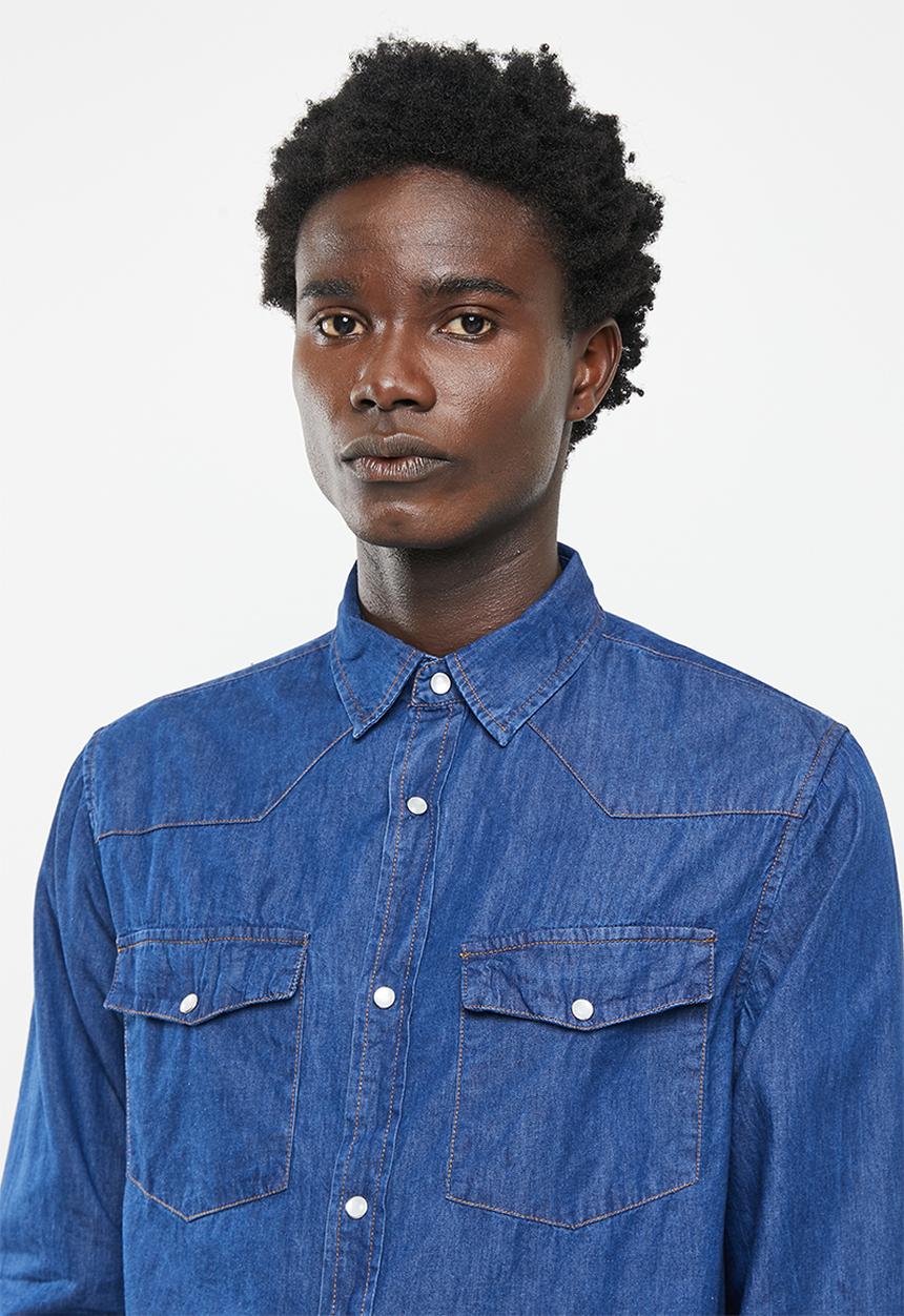 Vertigo - Vertigo stretch denim shirt - abrasion wash denim