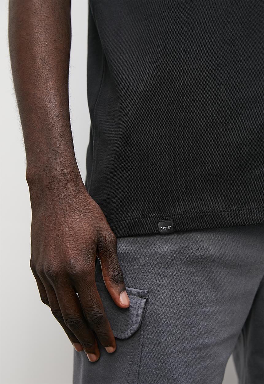 Superbalist - Pique slim fit golfer - black