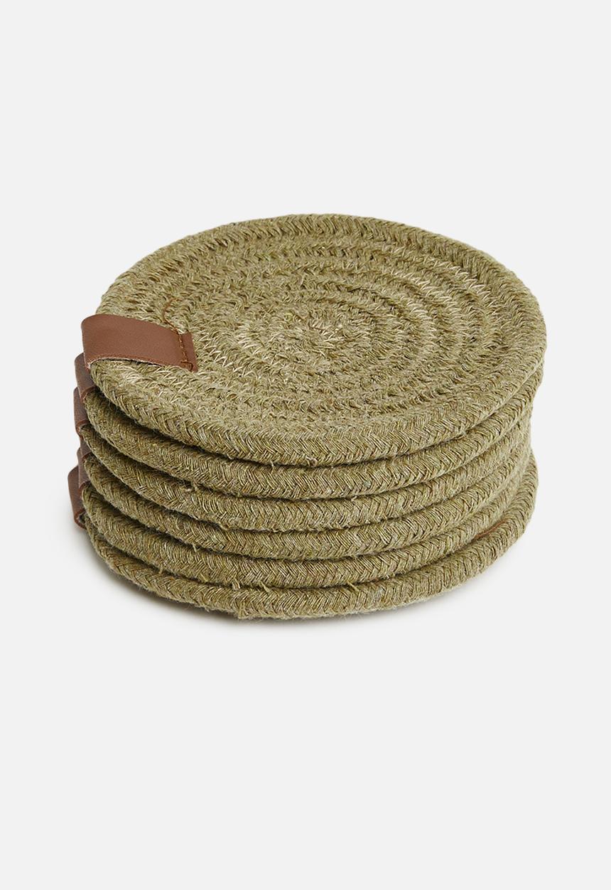 Sixth Floor - Dipuo rop coaster set of 6-moss