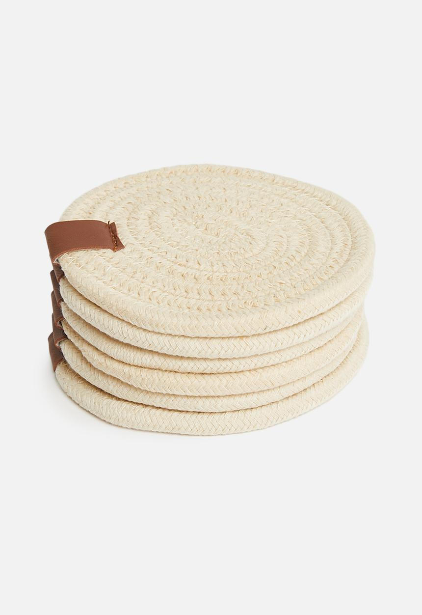 Sixth Floor - Dipuo rop coaster set of 6 - crème fresh