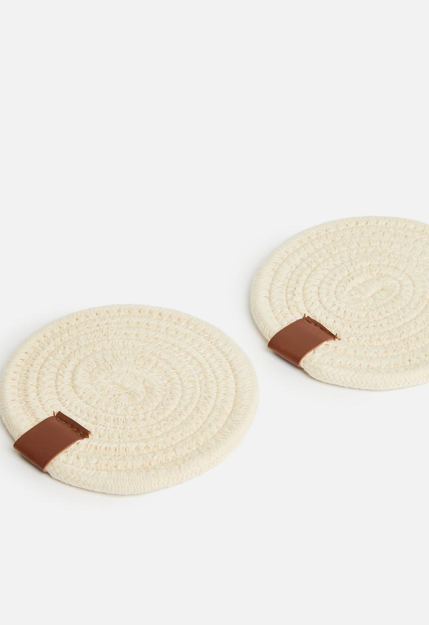 Sixth Floor - Dipuo rop coaster set of 6 - crème fresh