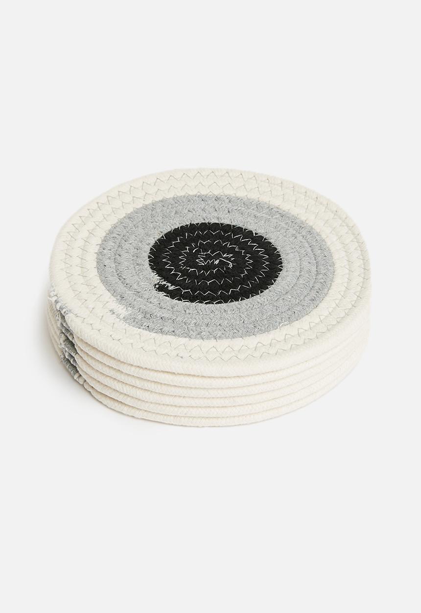 Sixth Floor - Ero cottton coaster set of 6 - charcoal