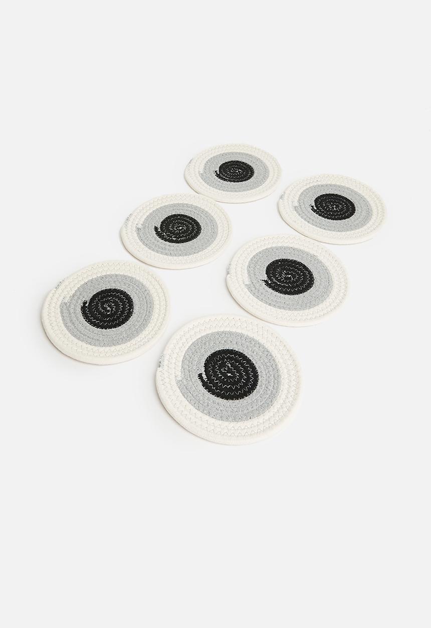 Sixth Floor - Ero cottton coaster set of 6 - charcoal