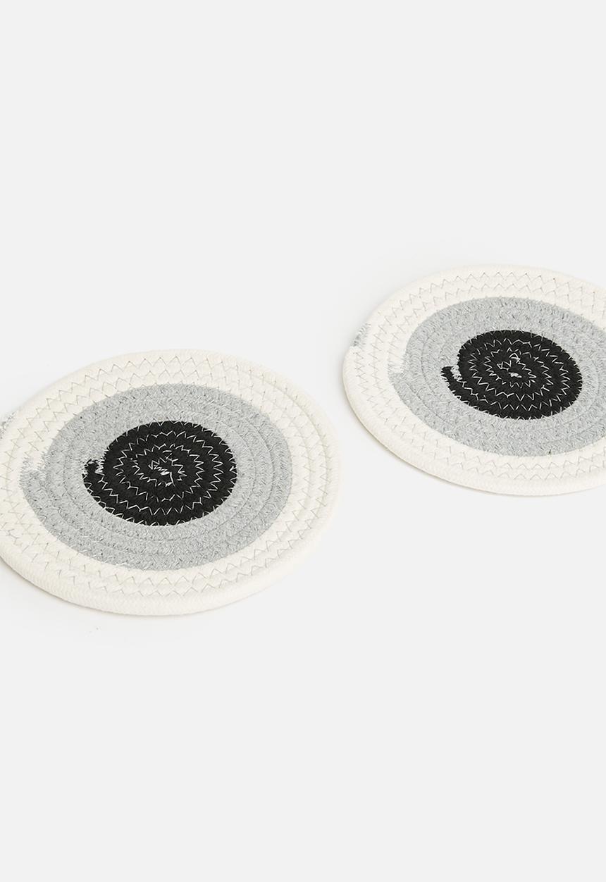 Sixth Floor - Ero cottton coaster set of 6 - charcoal