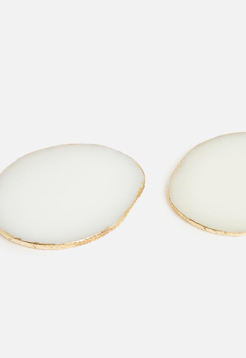 Sixth Floor - Era resin coaster set of 4 - clear & gold 