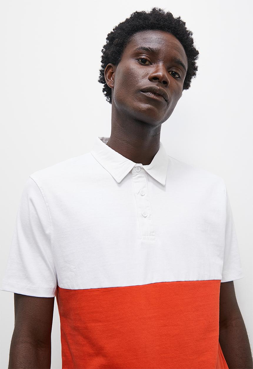 Superbalist - Colourblock sj regular golfer - white & tangerine
