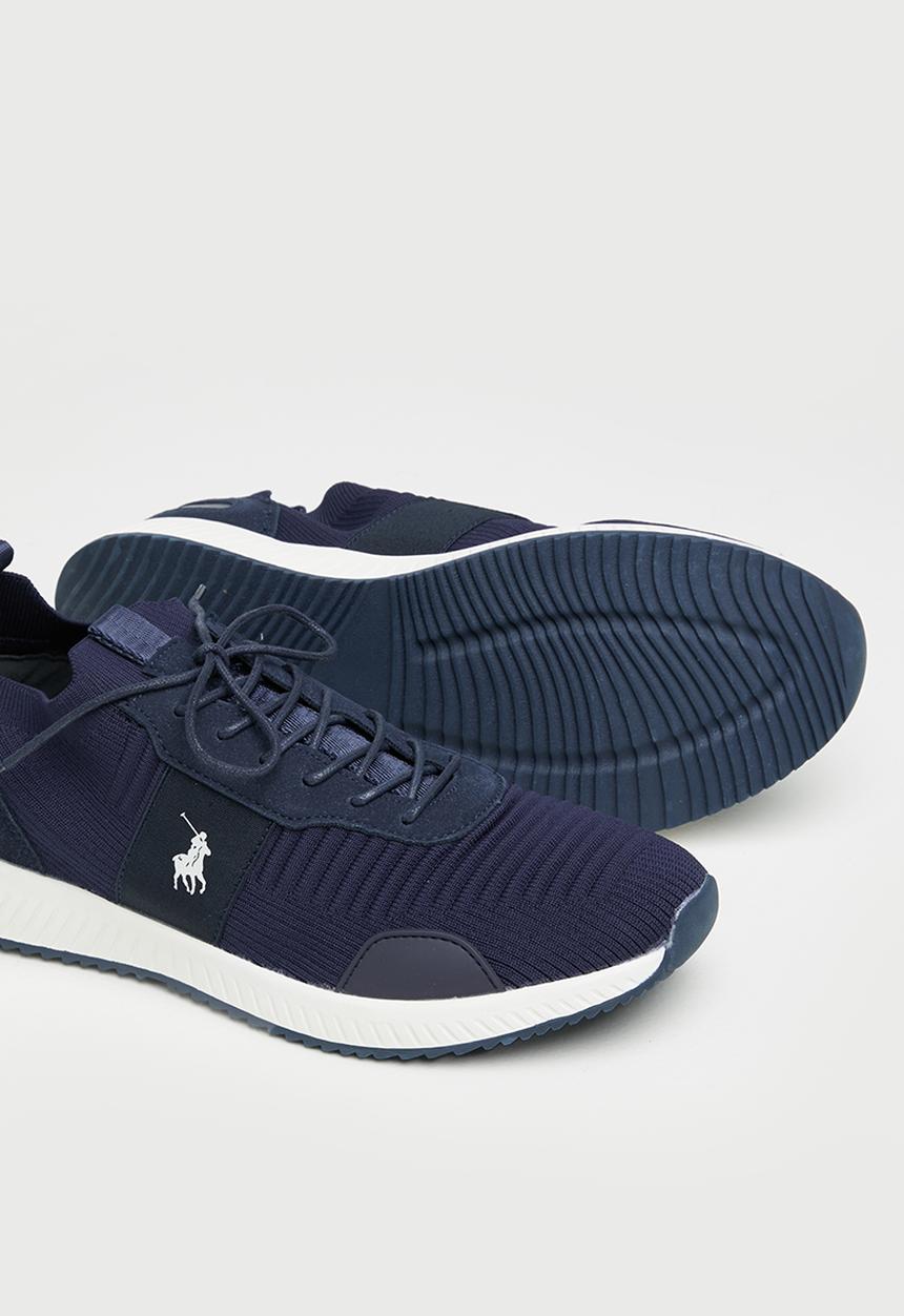 POLO - Side flash knit sneaker - navy