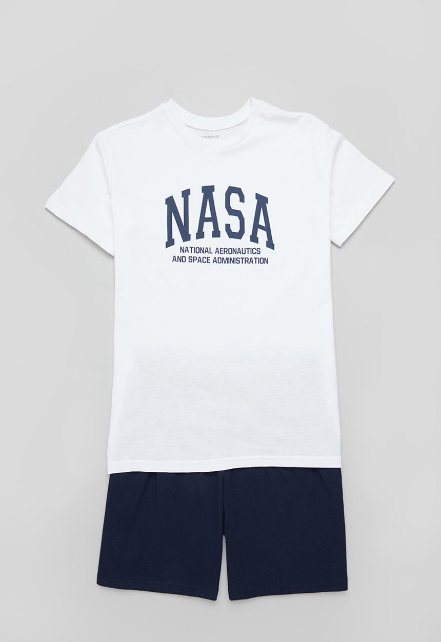 Superbalist - Nasa summer pj set - white & navy