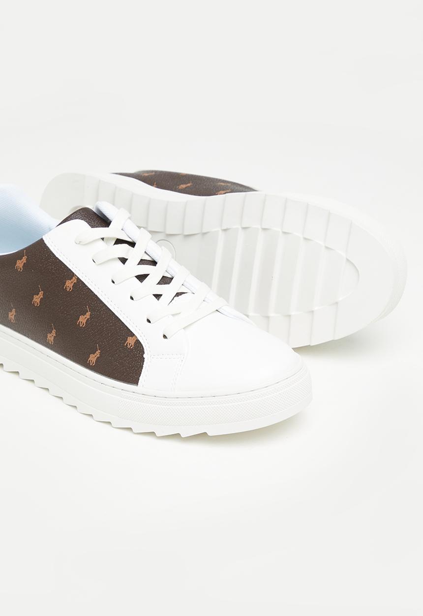 POLO - Colour block monogram sneaker - brown