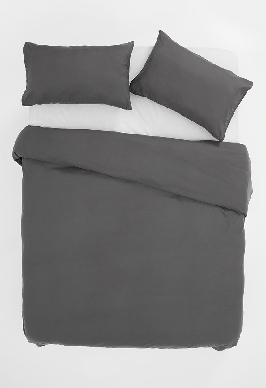 Sixth Floor - Recycled microfibre duvet set - pewter