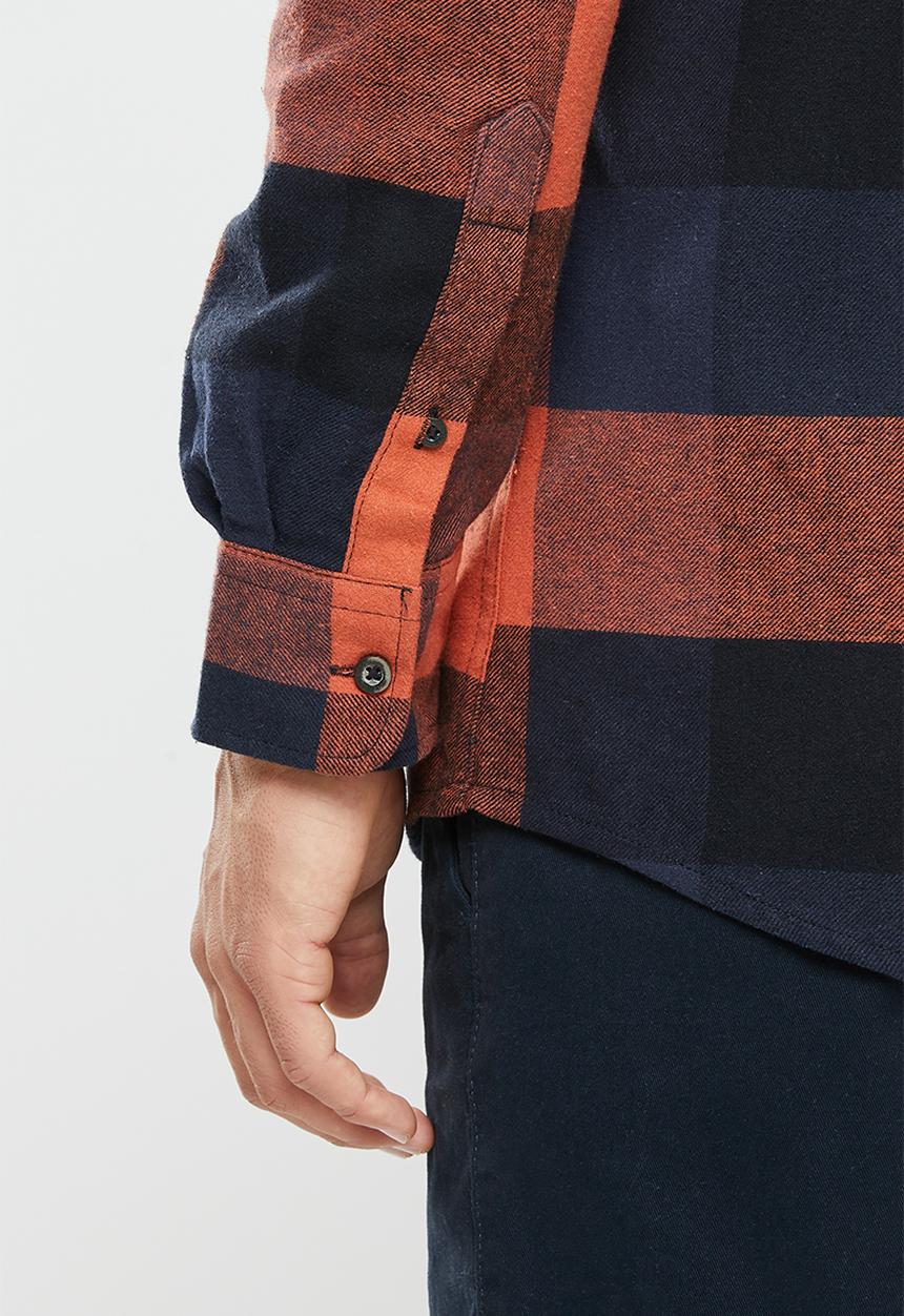 Only & Sons - Onsgudmund ls 3t check shirt - orange & navy