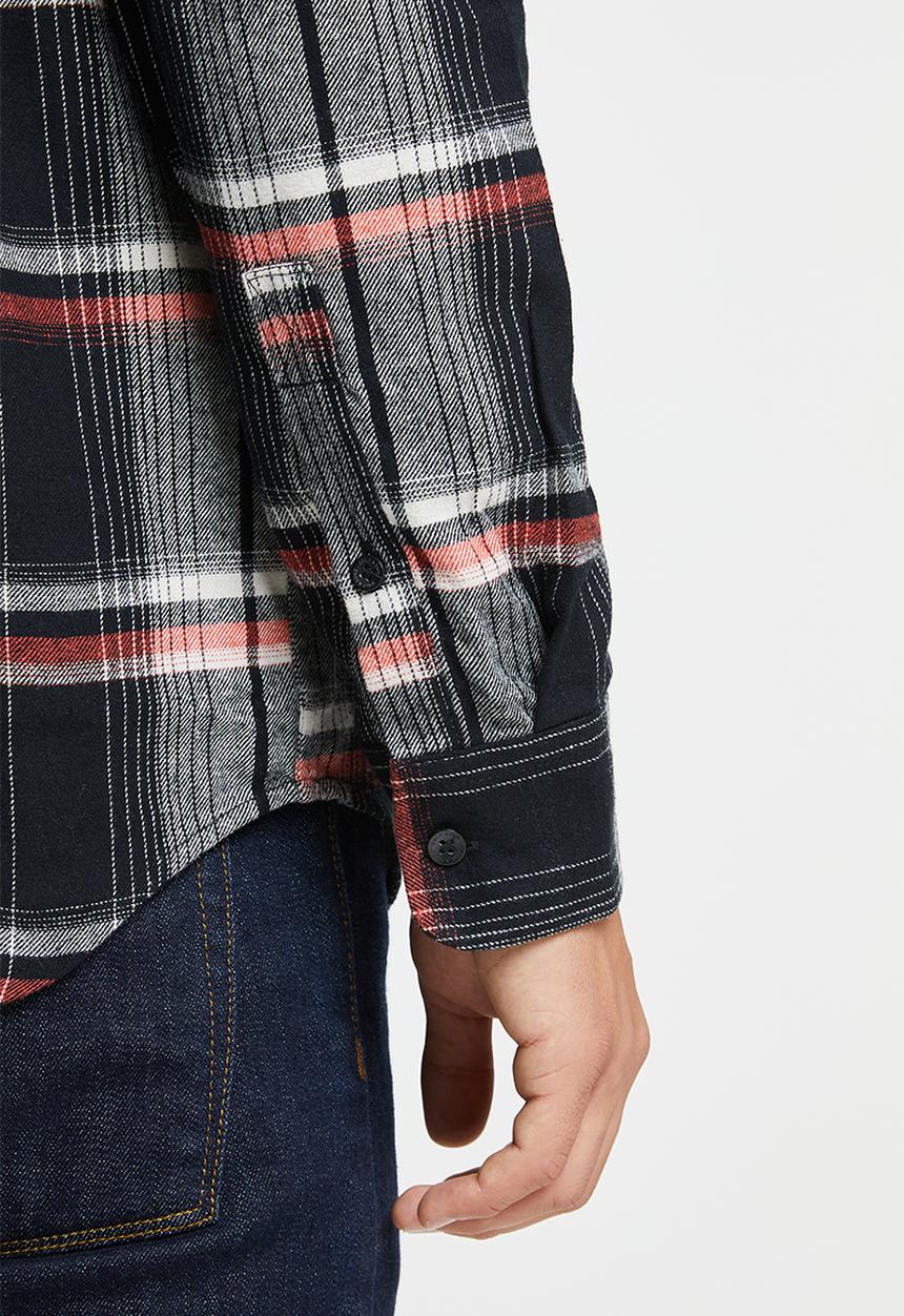 Only & Sons - Onstam long sleeve check flannel shirt - black