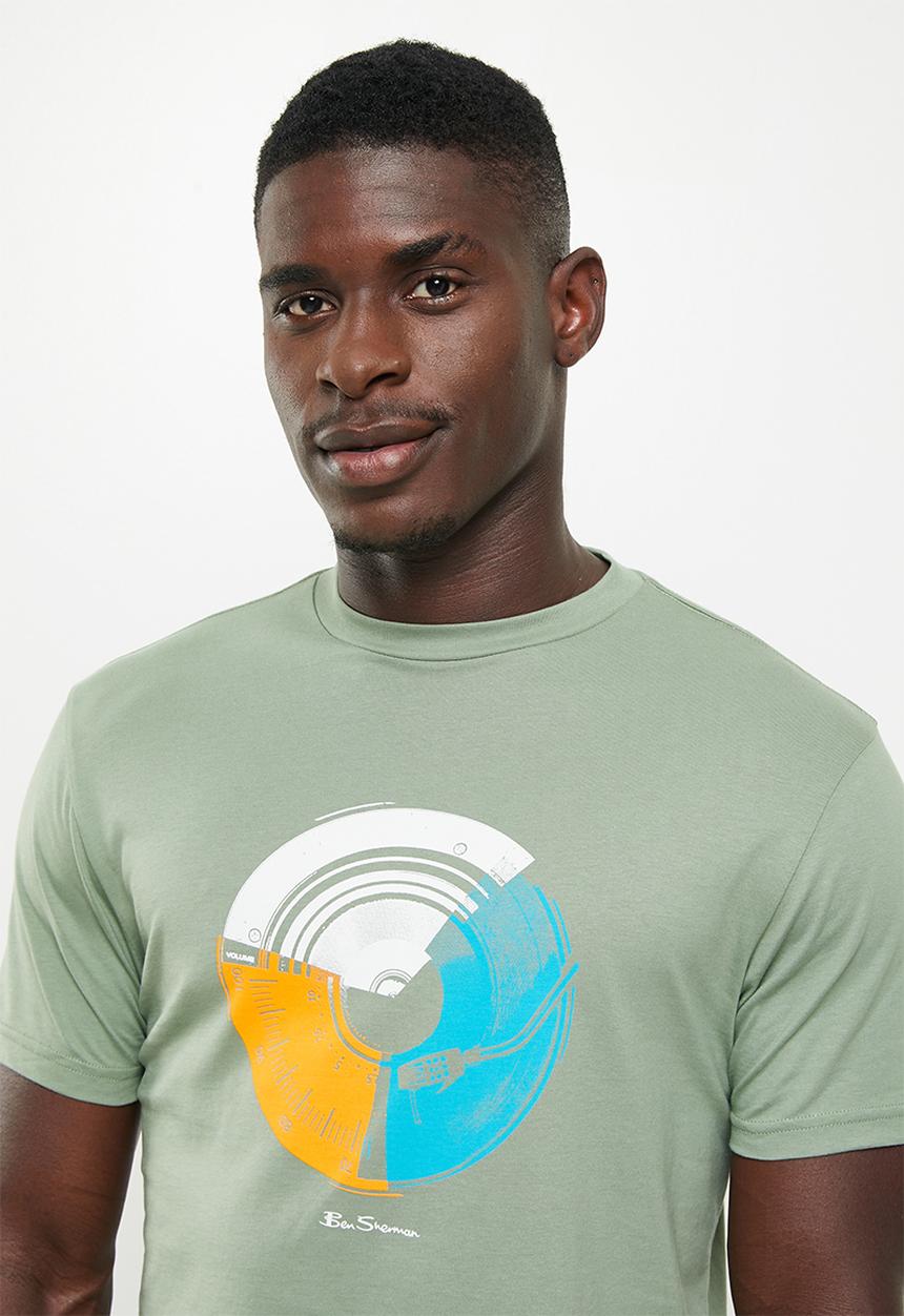 Ben Sherman - Music mash tee shirt - pale khaki