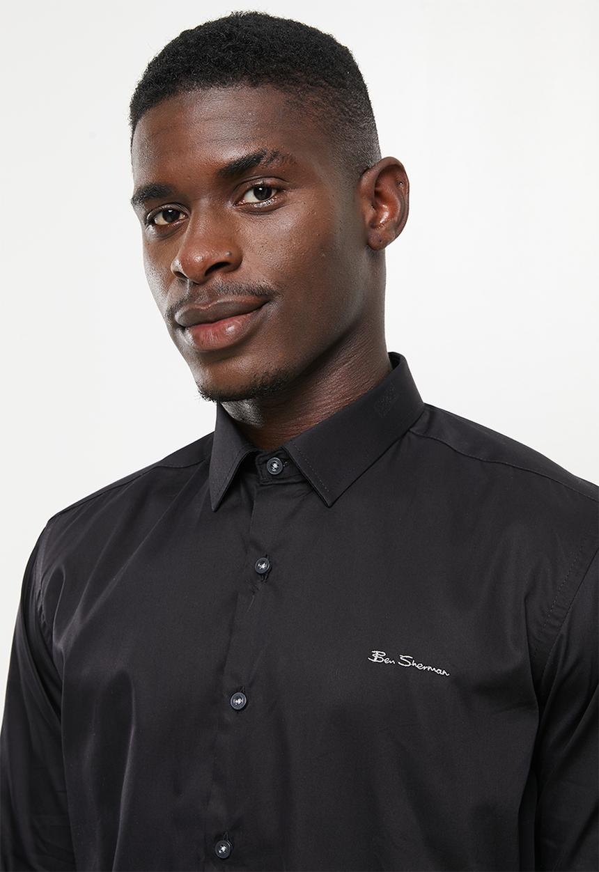 Ben Sherman - Slim ben shirt black - black