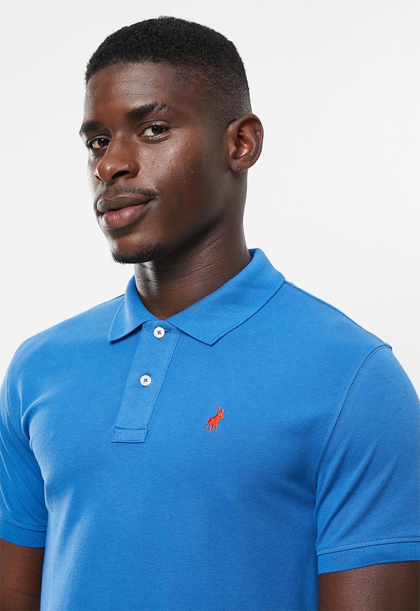 POLO - Men classic pique ss golfer - blue
