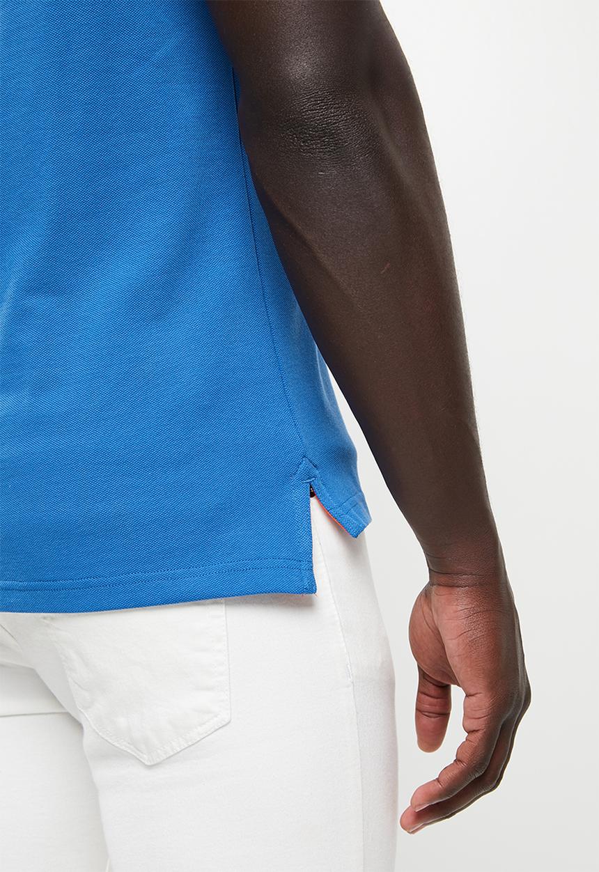 POLO - Men classic pique ss golfer - blue