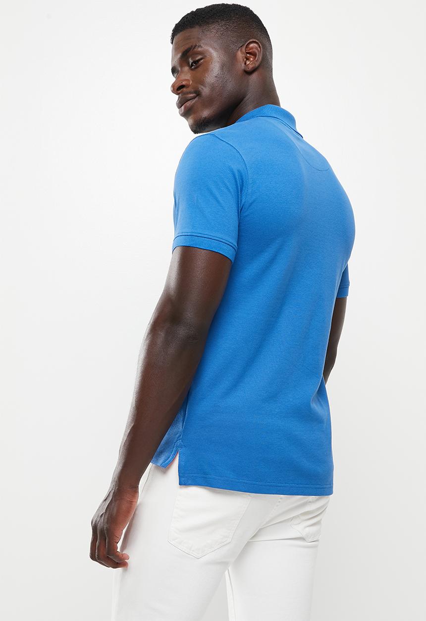 POLO - Men classic pique ss golfer - blue