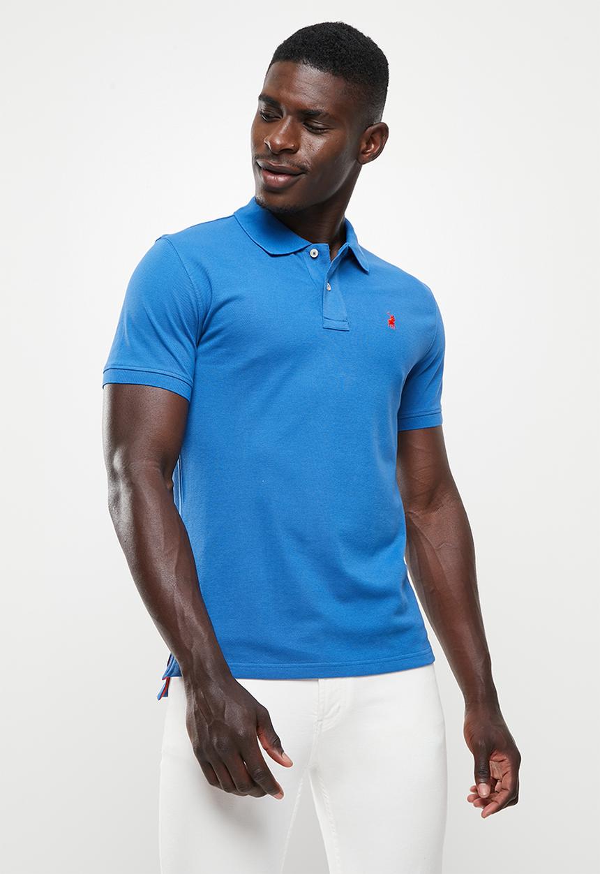 POLO - Men classic pique ss golfer - blue