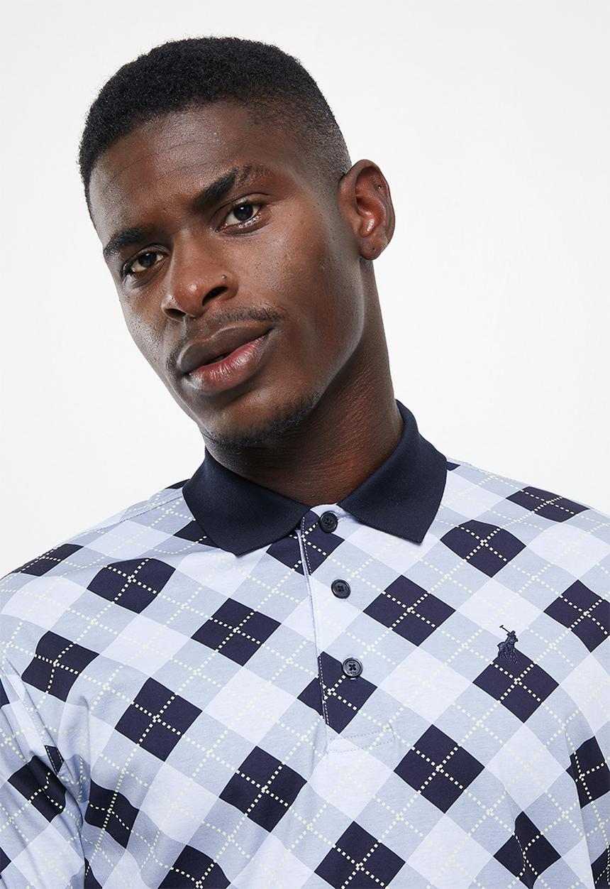 POLO - Men argyle merc golfer - blue
