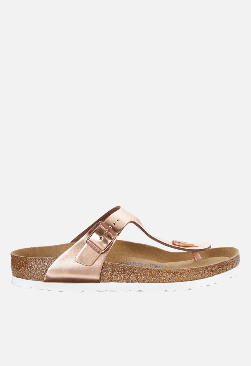 Birkenstock - Gizeh sfb metallic leather narrow - metallic copper