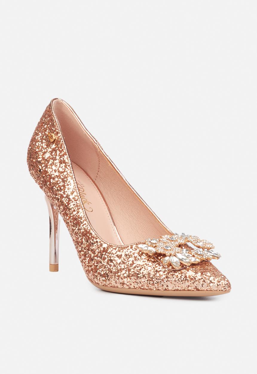 Miss Black - Crystal1 court heel - rose gold