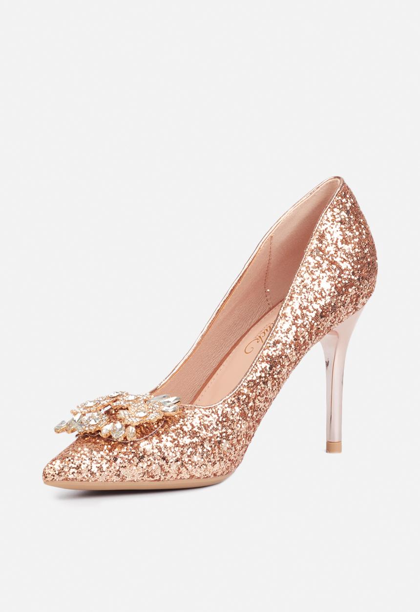 Miss Black - Crystal1 court heel - rose gold