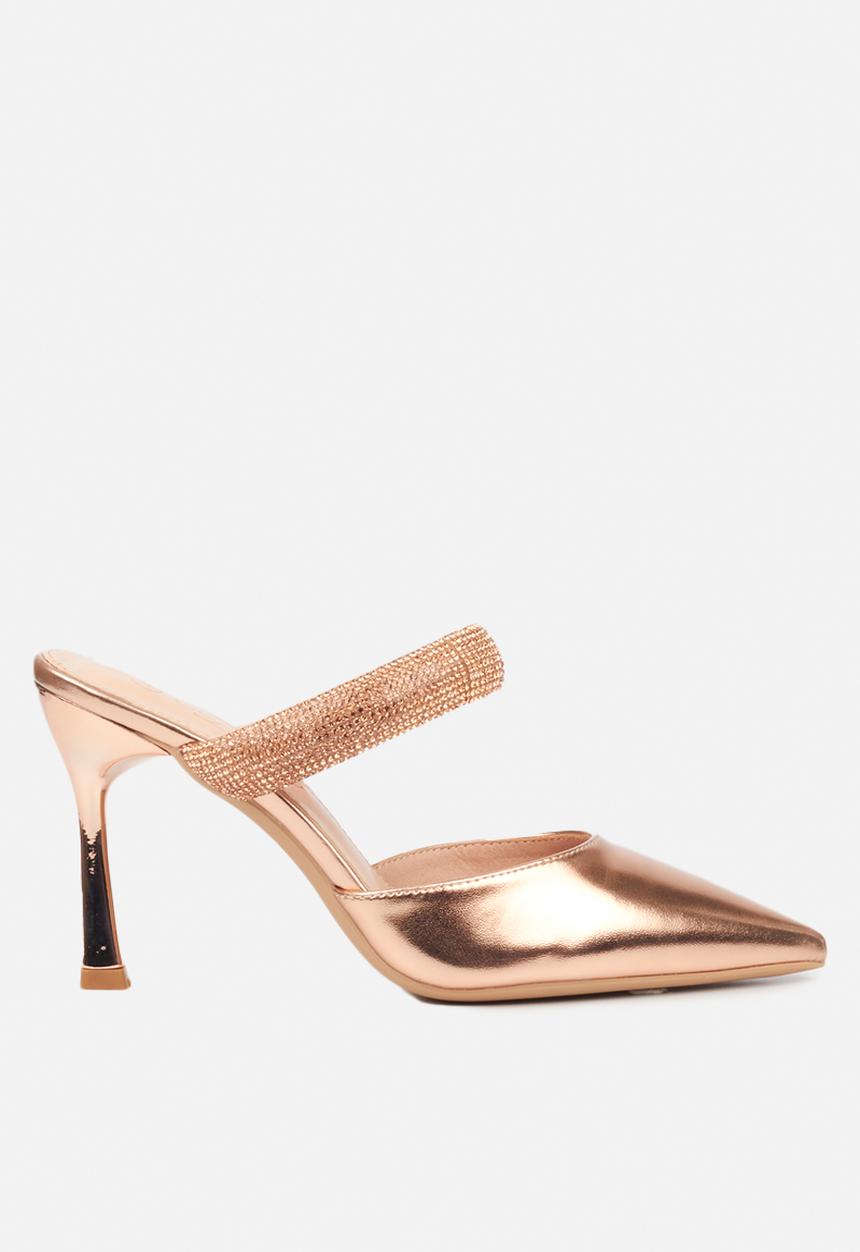 Miss Black - Devine1 court heel - rose gold