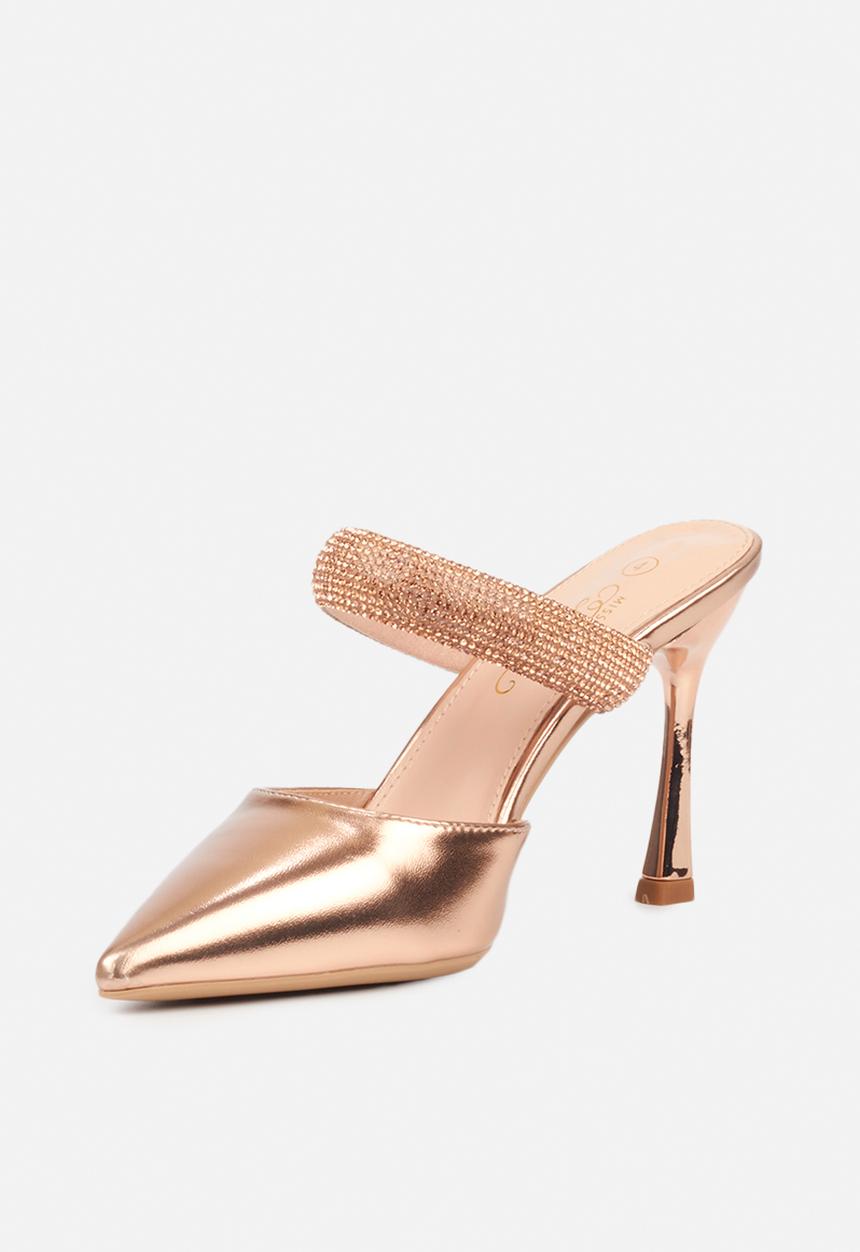 Miss Black - Devine1 court heel - rose gold