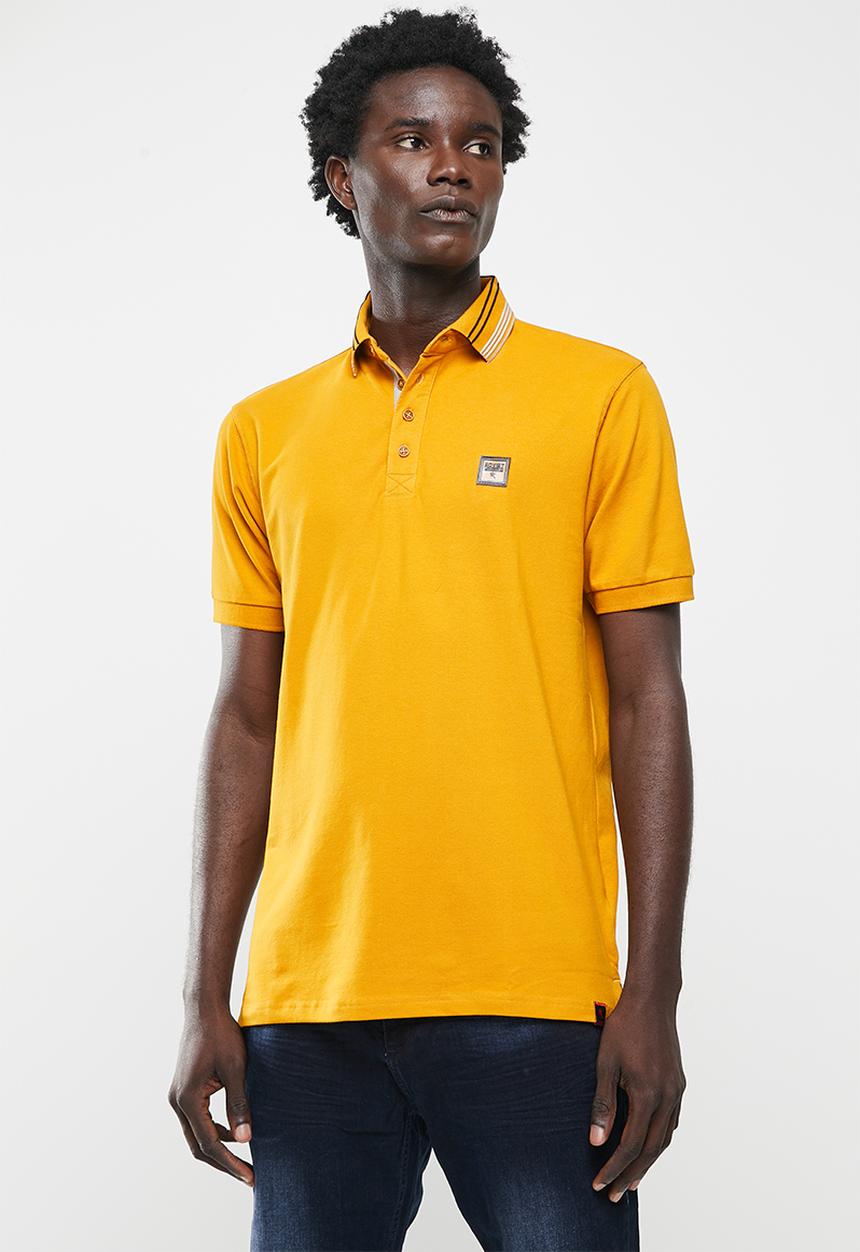SOVIET - M honcho pique golfer - mustard