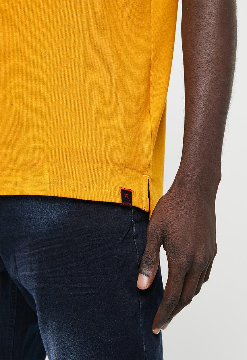SOVIET - M honcho pique golfer - mustard