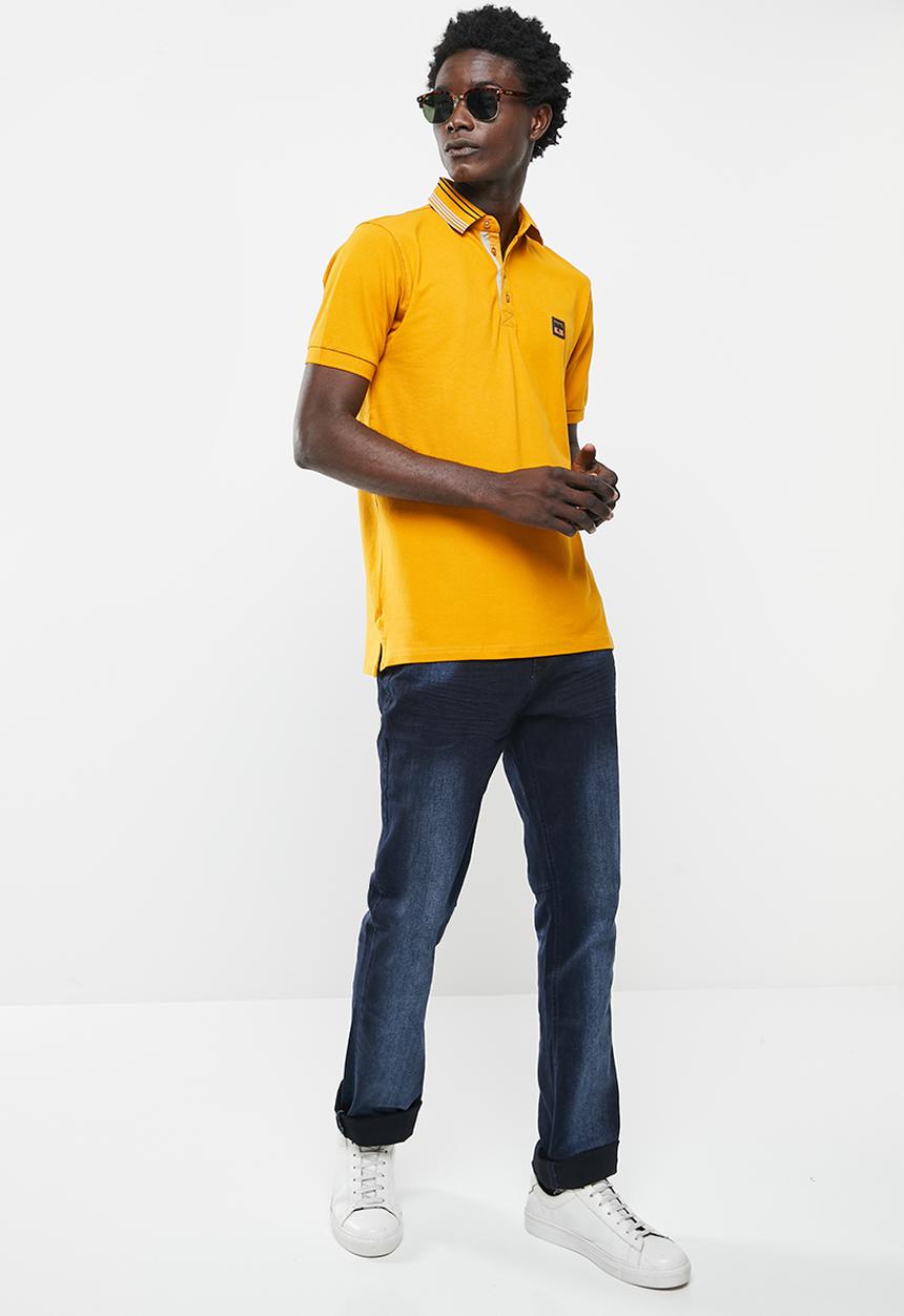 SOVIET - M honcho pique golfer - mustard