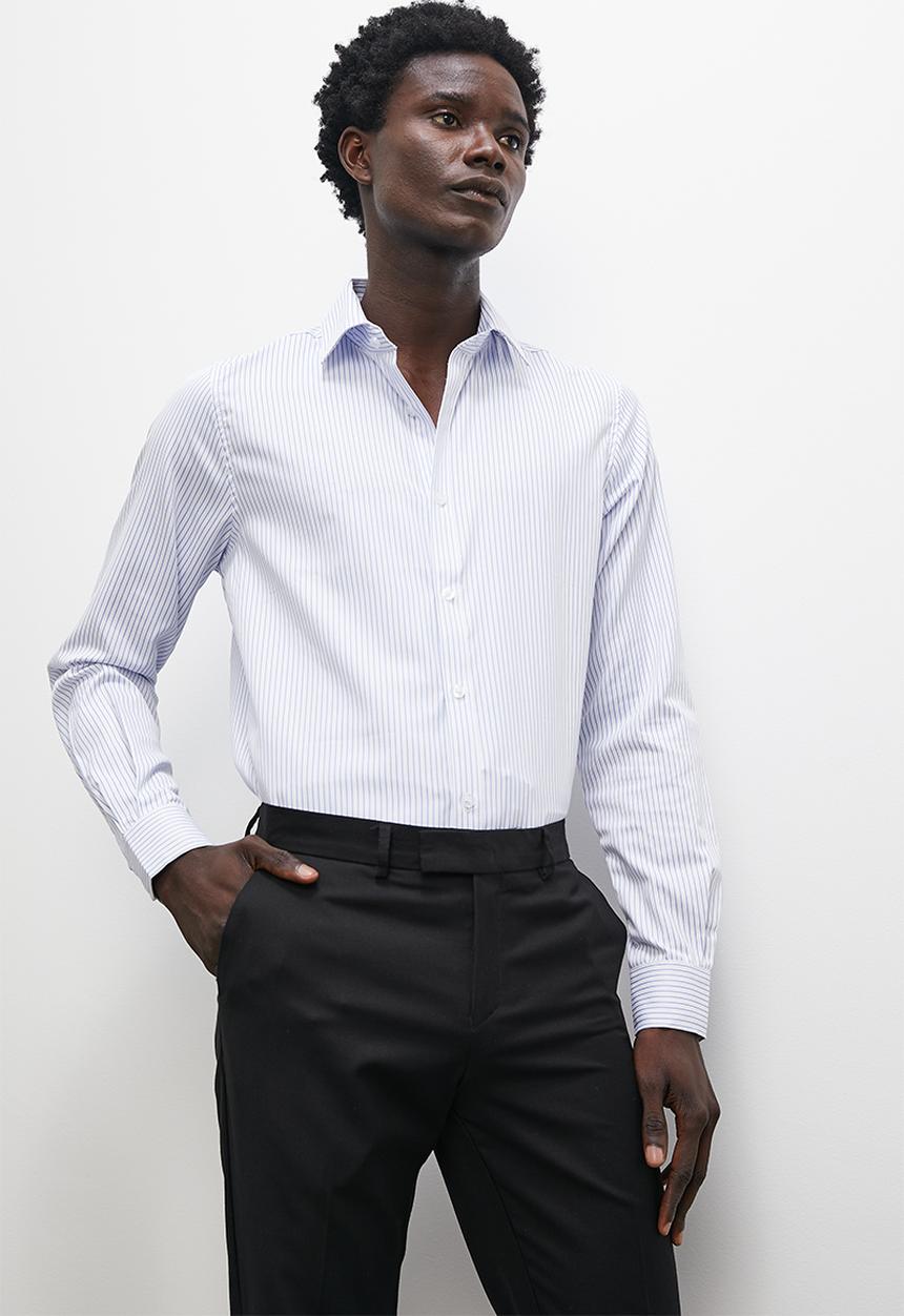 Superbalist - Slim fit stripe shirt - white