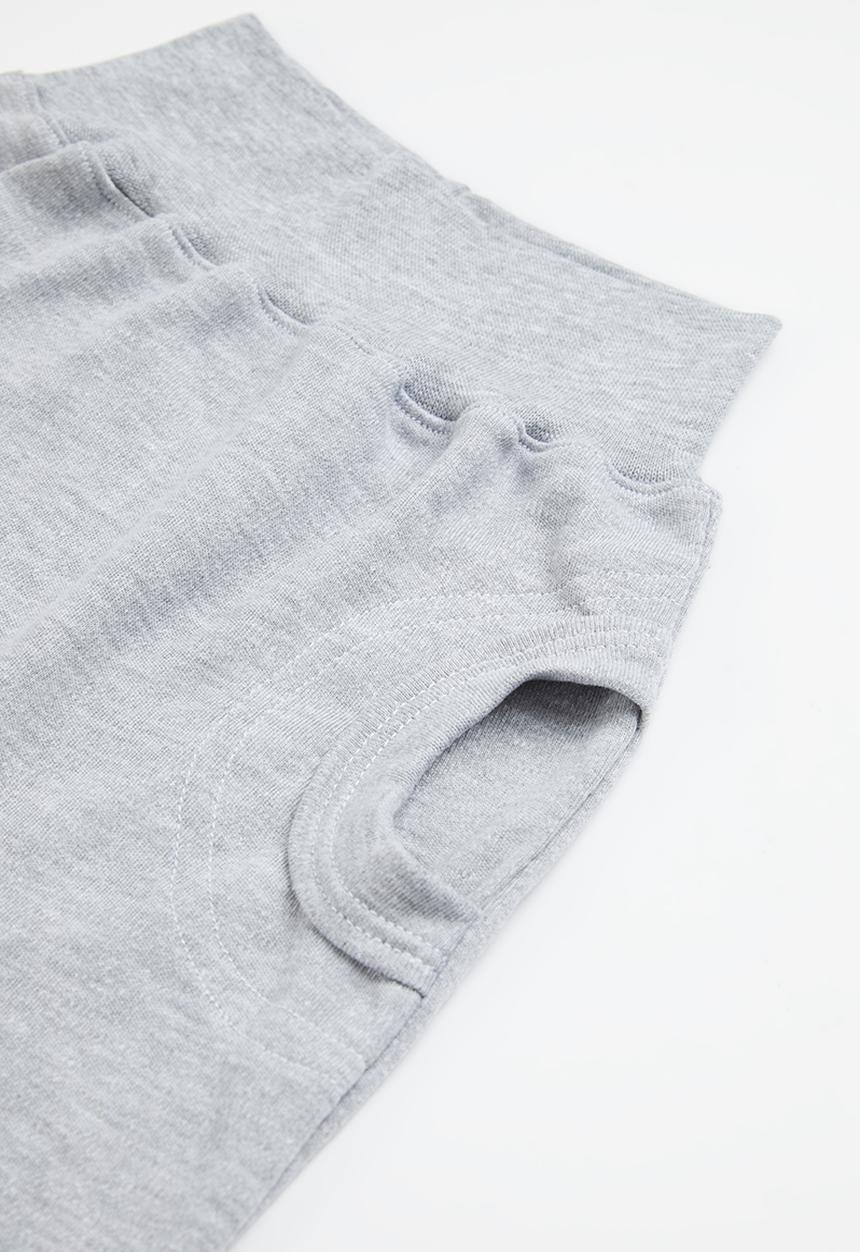 Little Lumps - 3 pack cardigan, shorts & T-shirt - grey & white