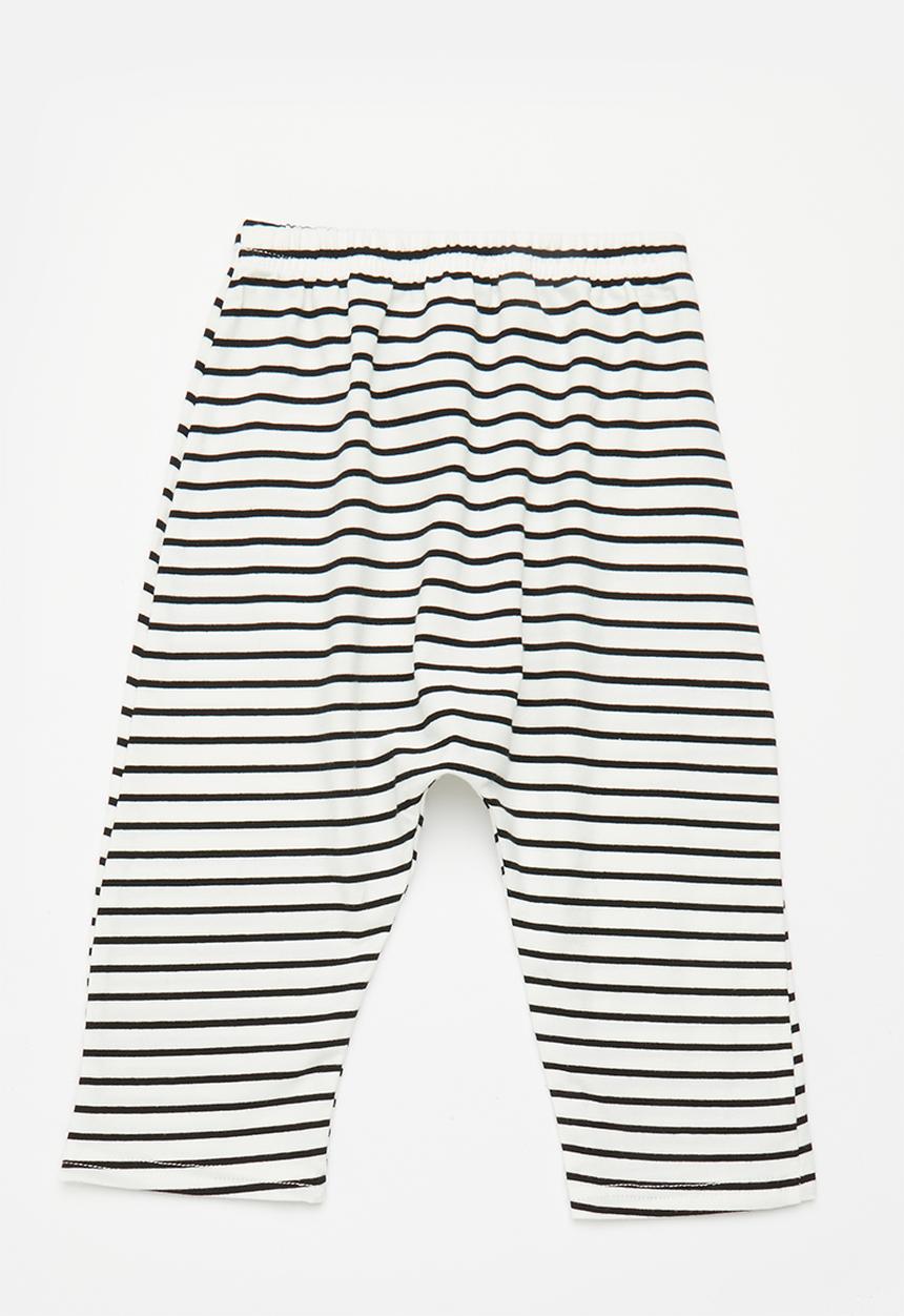 Pop Candy - Baby stripe pants - black & white