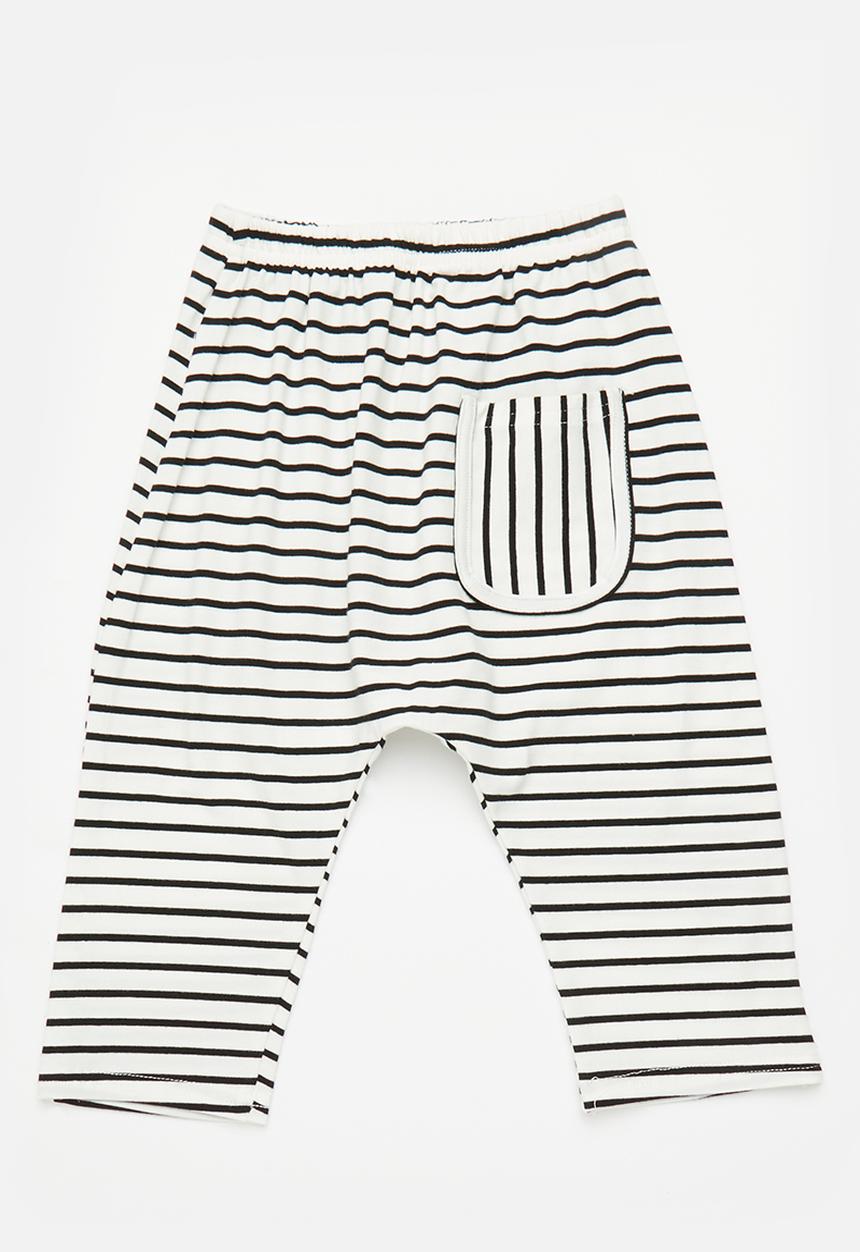 Pop Candy - Baby stripe pants - black & white