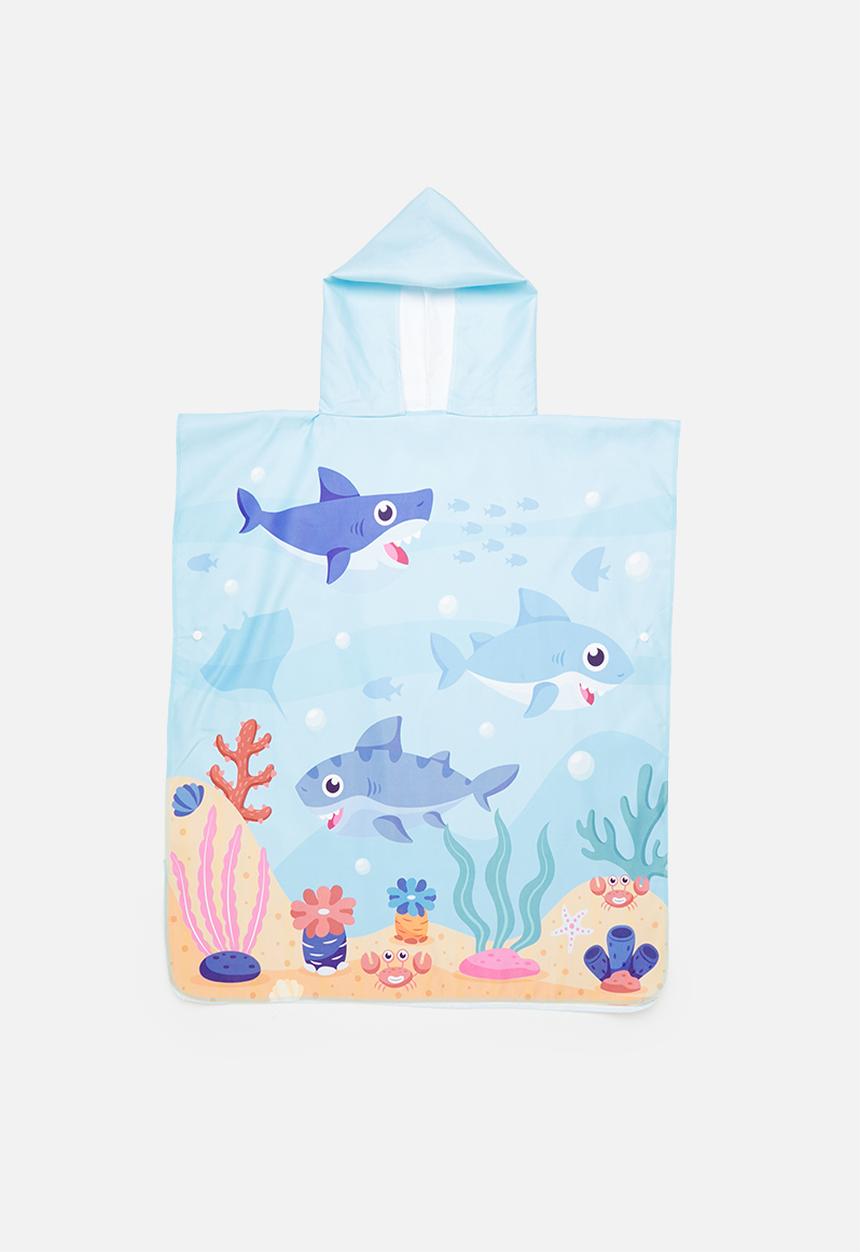 Pop Candy - Boys shark hooded towel - light blue