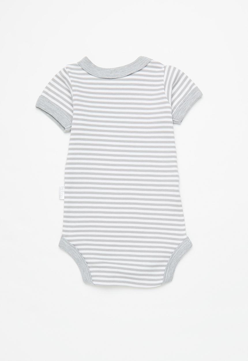 Little Lumps - 2 pack onesies - grey stripe