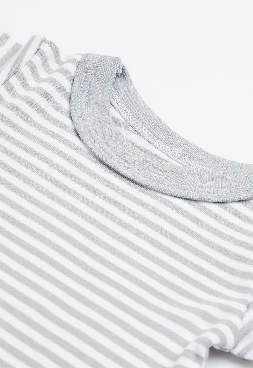 Little Lumps - 2 pack onesies - grey stripe