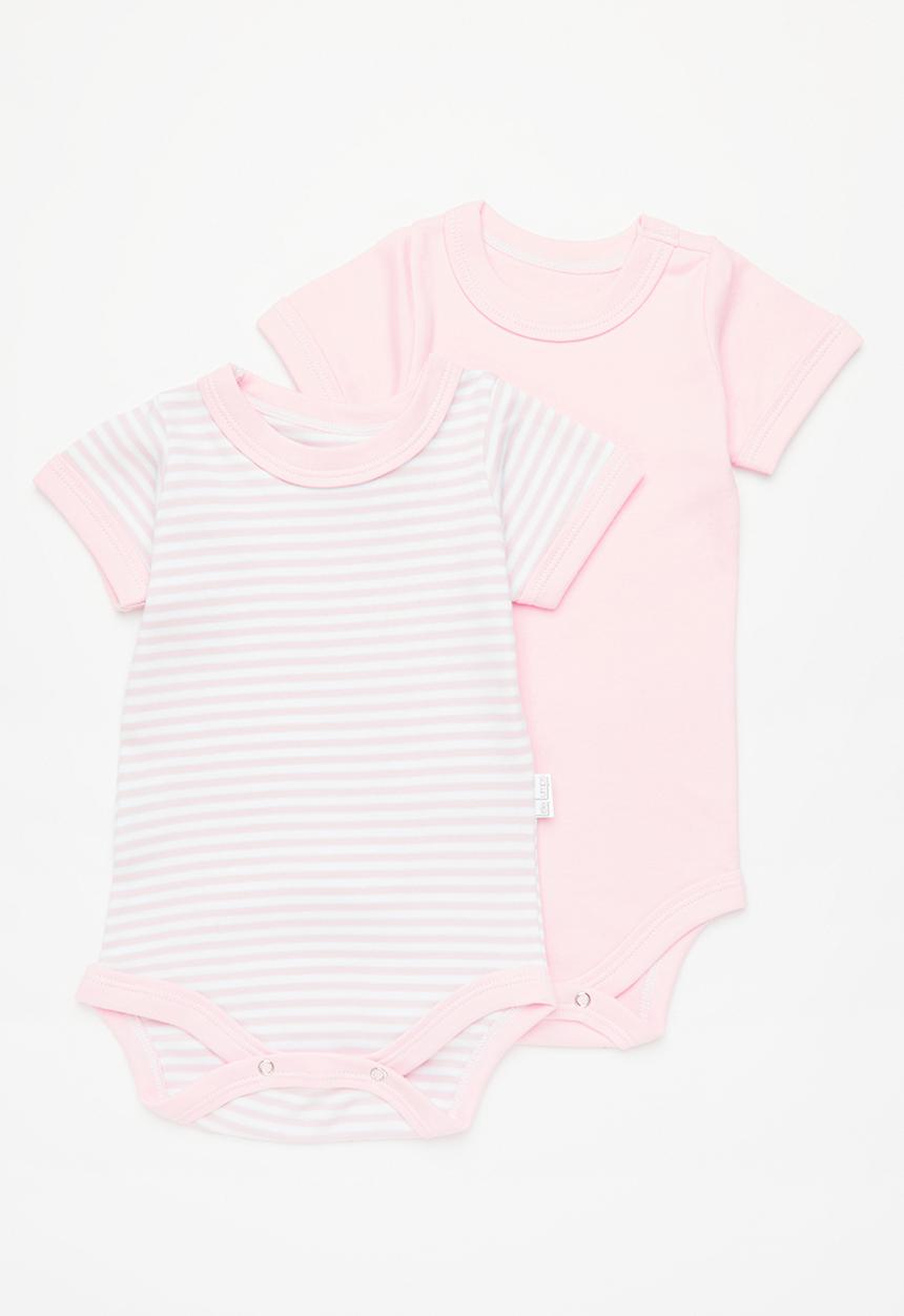 Little Lumps - 2 pack onesies - pink stripe