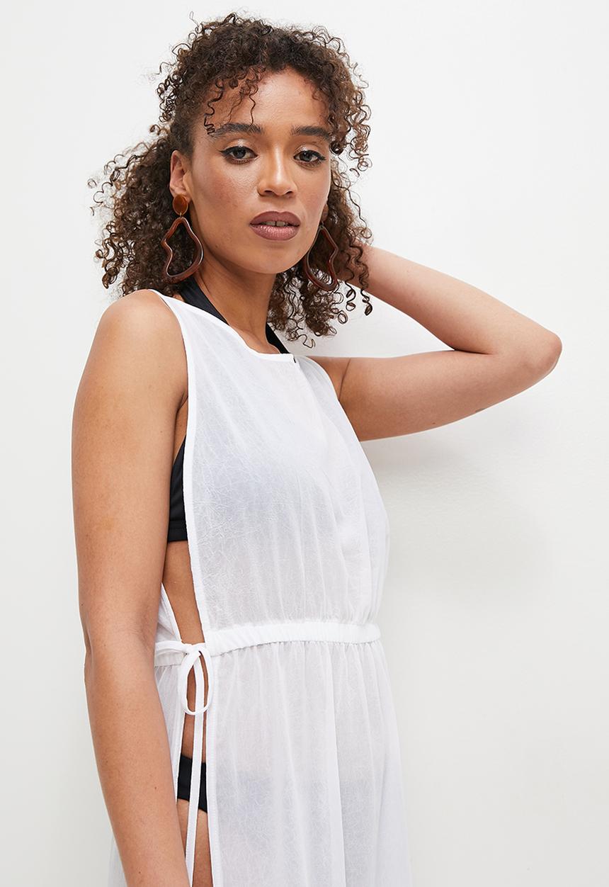 Superbalist - High slit cover up - white